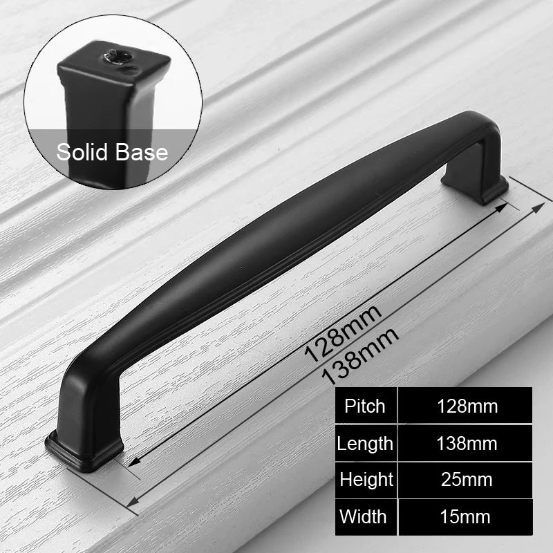 Moderne Schwarze Möbelgriffe Aluminium Schrank Schubladen Knöpfe versch. Lochabstände