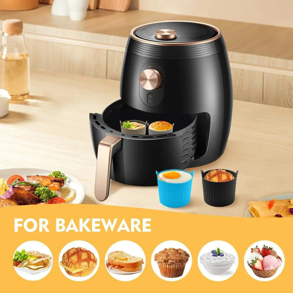 Antihaft Silikon 4/6er Set Airfryer Muffin- - Ei-Backformen, spülmaschinenfest