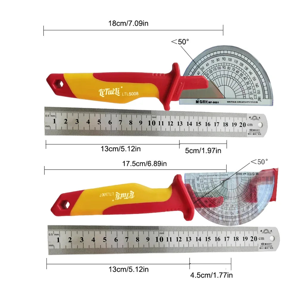 Präzises Elektrikermesser mit scharfer Edelstahlklinge - isolierten Abisolierklemmen