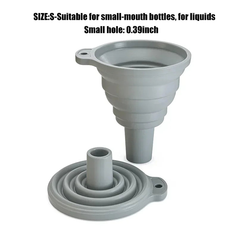 Faltbarer Silikon Küchentrichter für Flüssigkeitsbefüllung und Öl