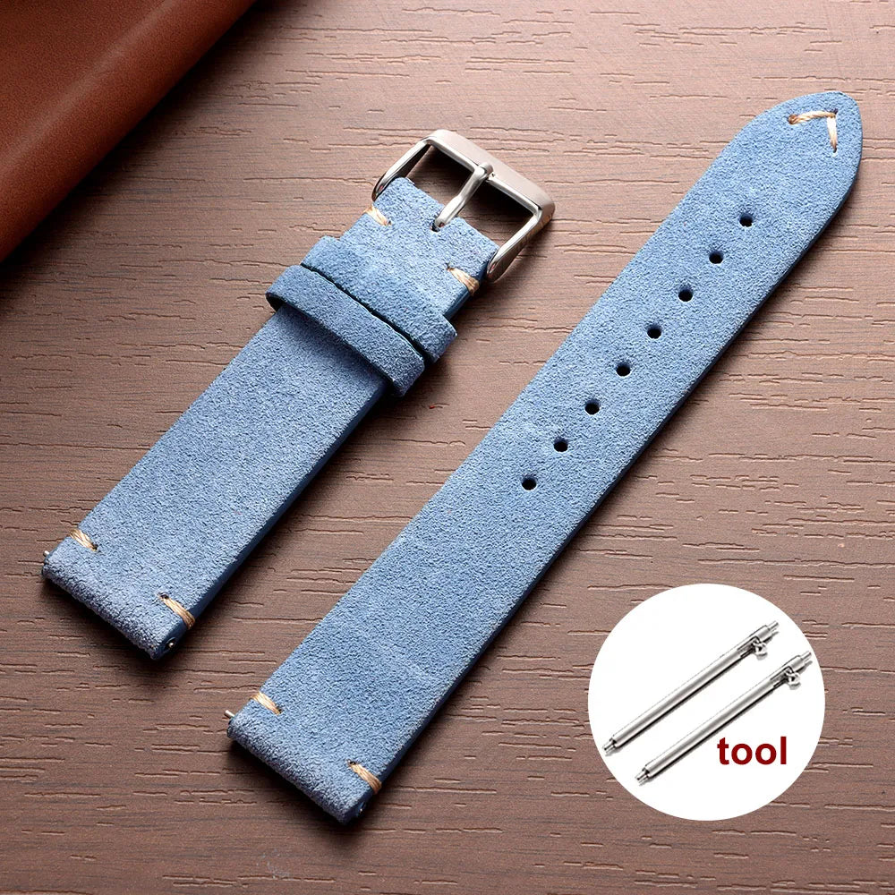 Weiches Wildleder Lederarmband mit Schnellverschluss in 14-22mm Breite
