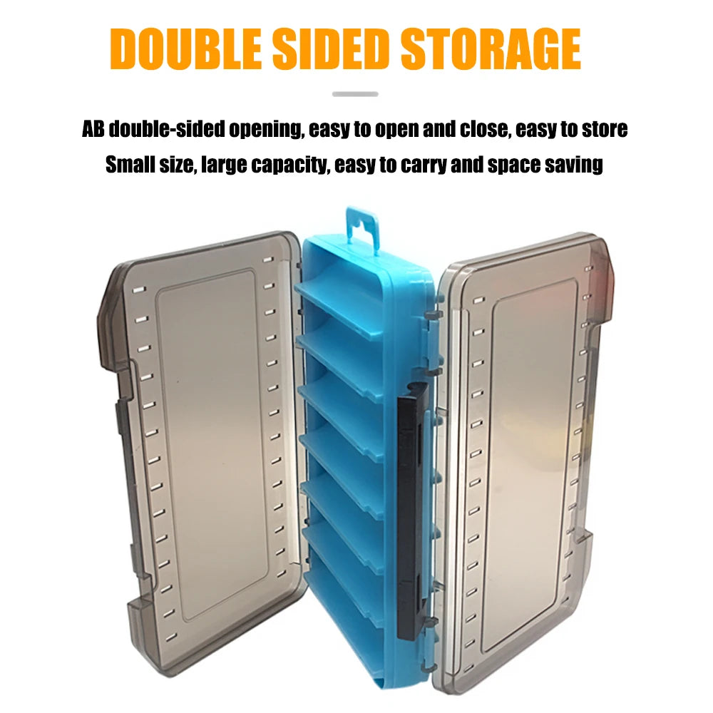 Robuste Angelgerät-Box mit 14 Fächern – Doppelseitiger Organizer für Meer - Strand