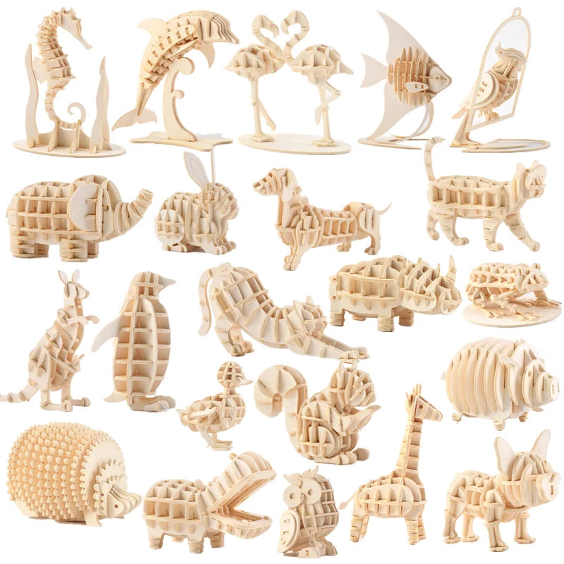 3D Holzpuzzle Tier Montageset DIY Geschenk für Kinder ab 12 Jahren