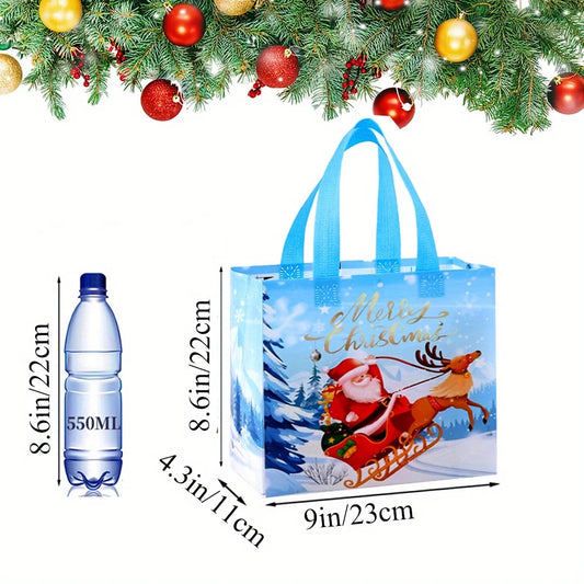 5 oder 10 Stück wiederverwendbare Weihnachtsgeschenktüten aus Vliesstoff