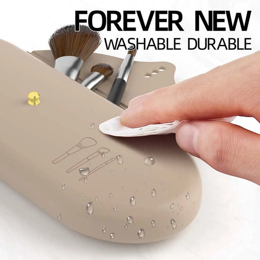 Multifunktionale Silikon Make-up Pinsel Aufbewahrungstasche Staubdicht