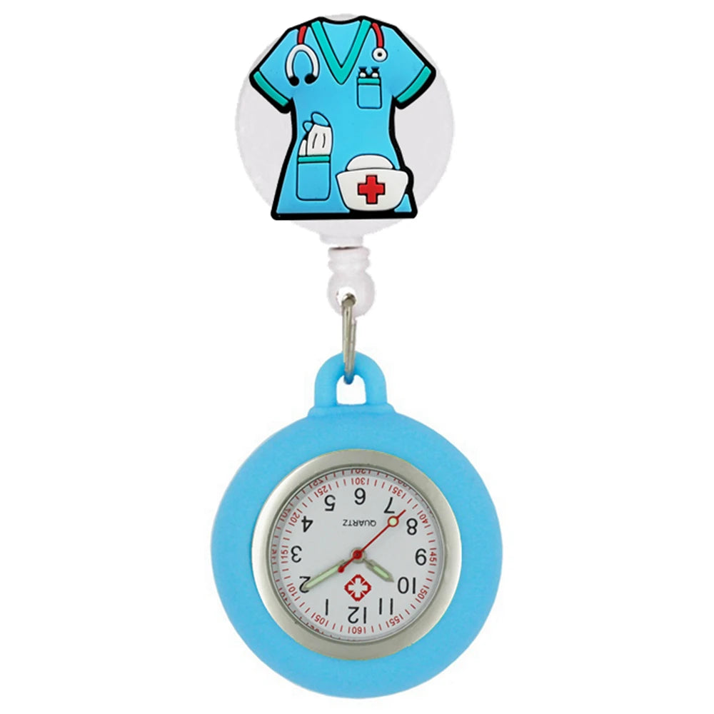 Präzise - stilvoll: Unisex Fob Taschenuhr mit medizinischen Symbolen, 4 cm