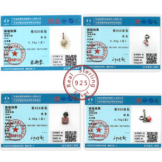 Romantische rosa 925 Silber Charms mit Zirkon – Herz - Parfüm Flasche Set