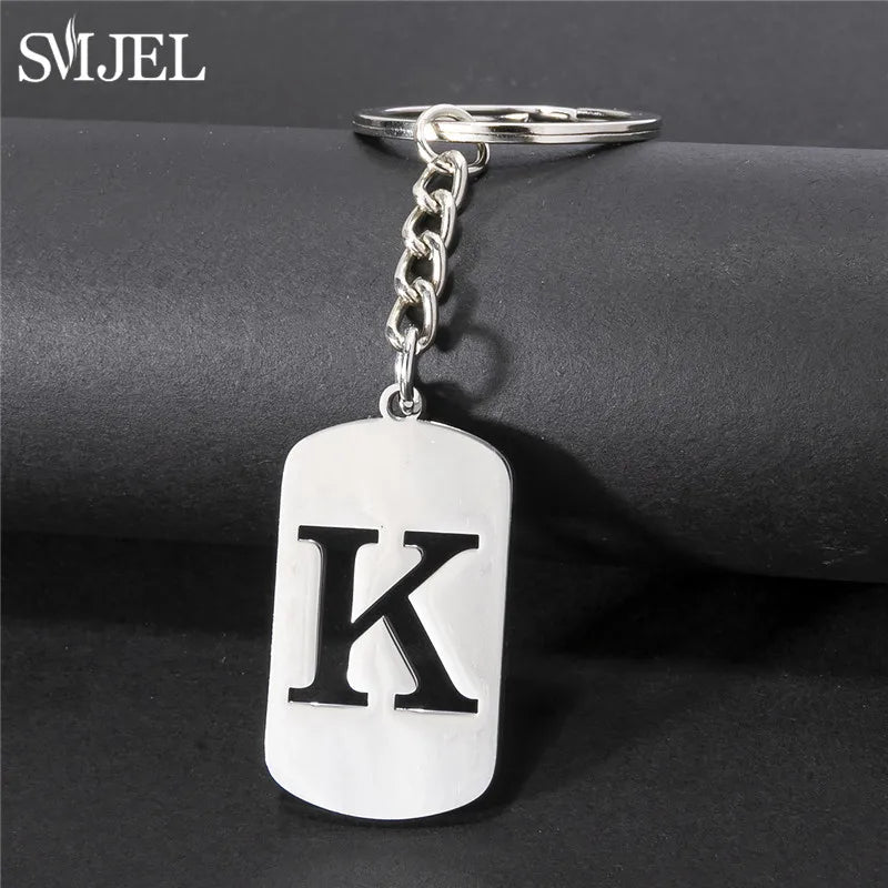 Edelstahl A-Z Buchstaben Schlüsselanhänger – Stylishes Party-Charm