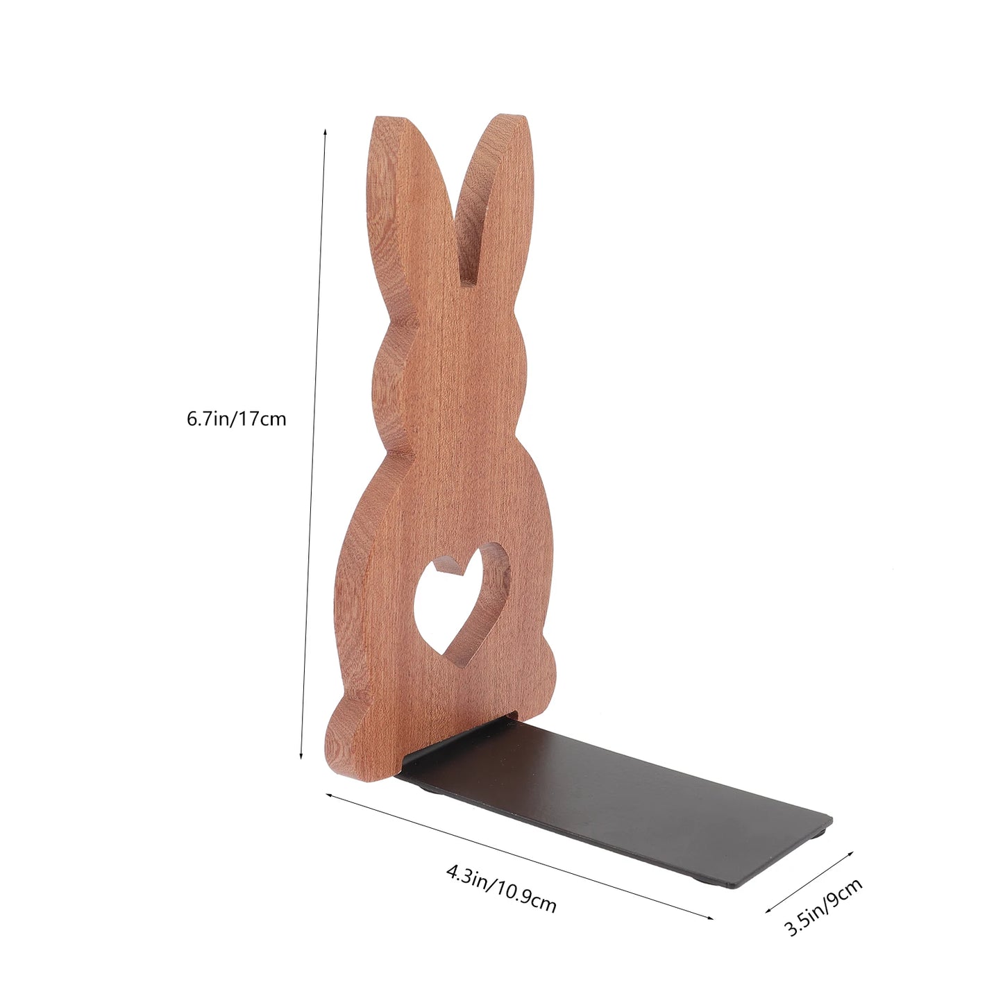 Holz Buchstütze mit Cartoon-Kaninchen, dekorativer Organizer für Büro