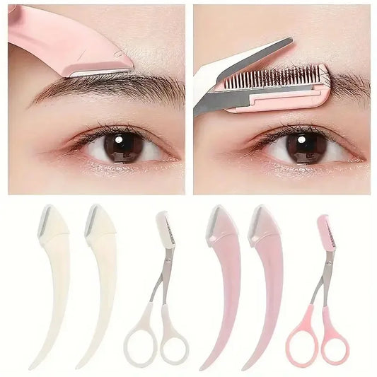 Präzises Augenbrauentrimmer-Set 3-teilig für natürlich perfektes Styling ohne Strom