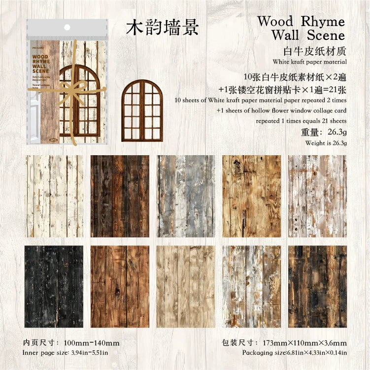 21-teiliges Retro Papier-Set 100x140mm für DIY Sammelalbum - kreative Collagen