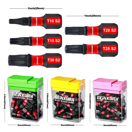 30x Magnetisches Impact Torx Bit Set S2-Stahl T10-T30 Werkzeug