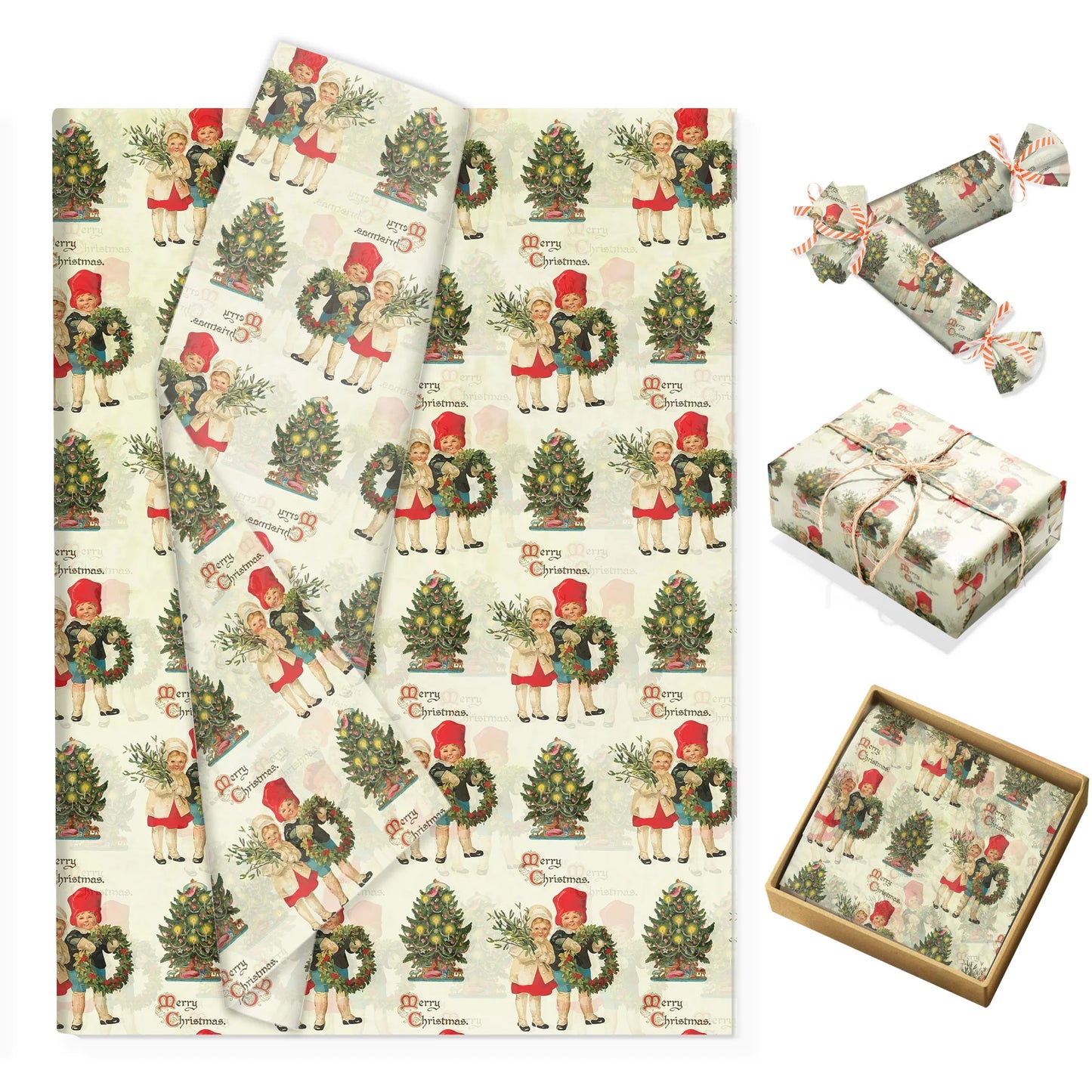 20/50 Stücke Weihnachts-Seidenpapier mit Schneeflocken- & Birnenmuster