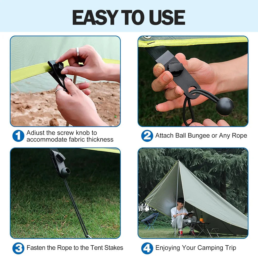 5 oder 40 Stück Zeltclips Plane-Seil-Clips Markisen Klemmen Camping