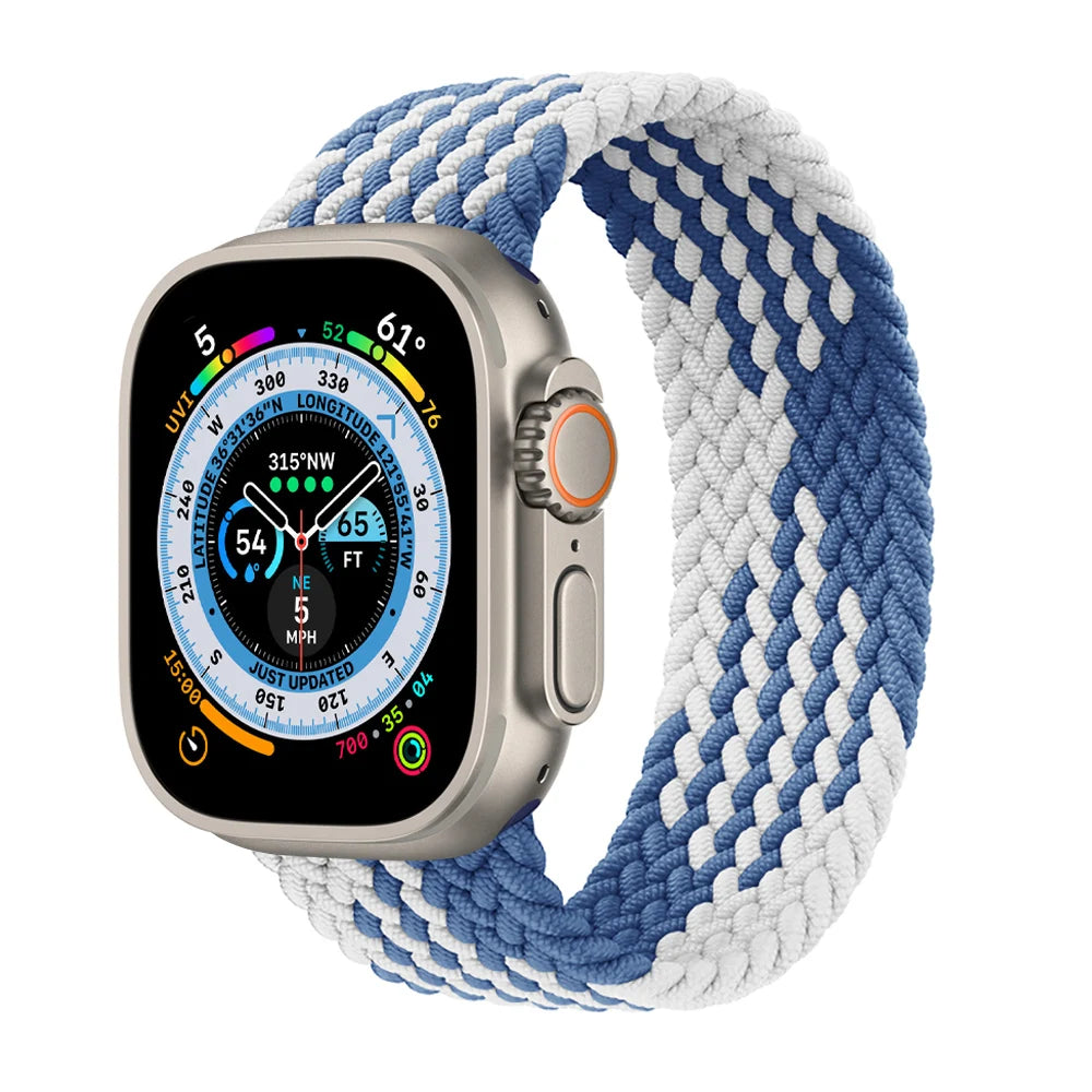 Geflochtenes Solo Loop Ersatzarmband für Smartwatch 38-49mm Unisex