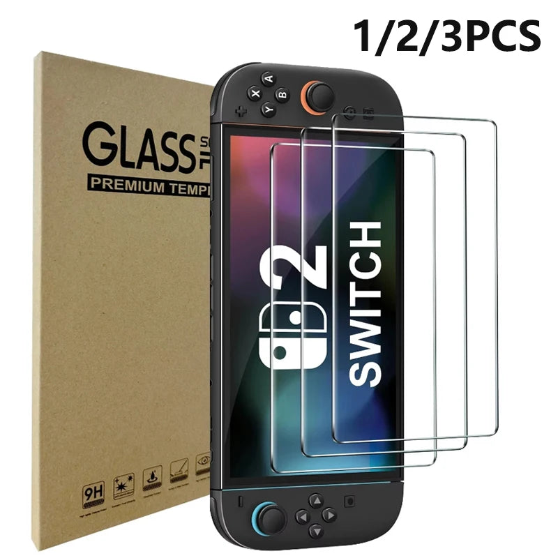 2025 HD-Glas Displayschutz für Nintendo Switch 2 – kratzfest - transparent