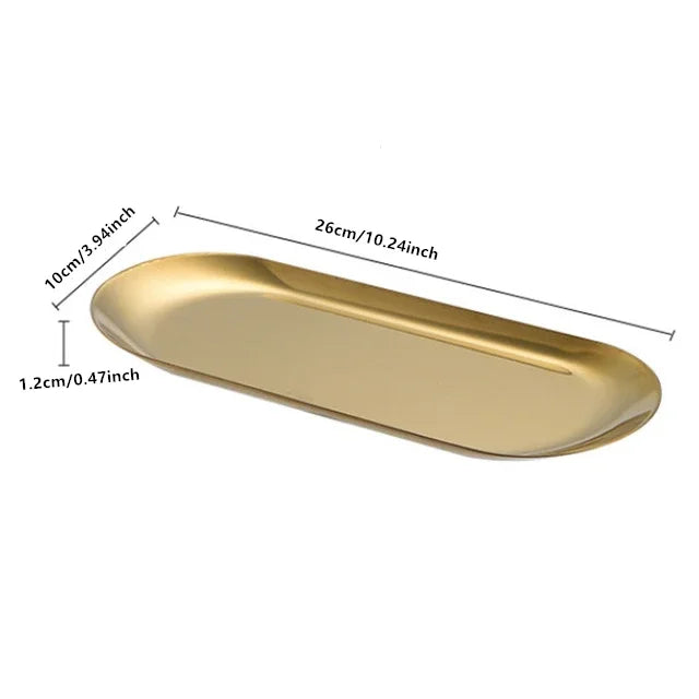 Eleganter ovaler Edelstahl-Essteller Gold oder Silber – stilvoll servieren