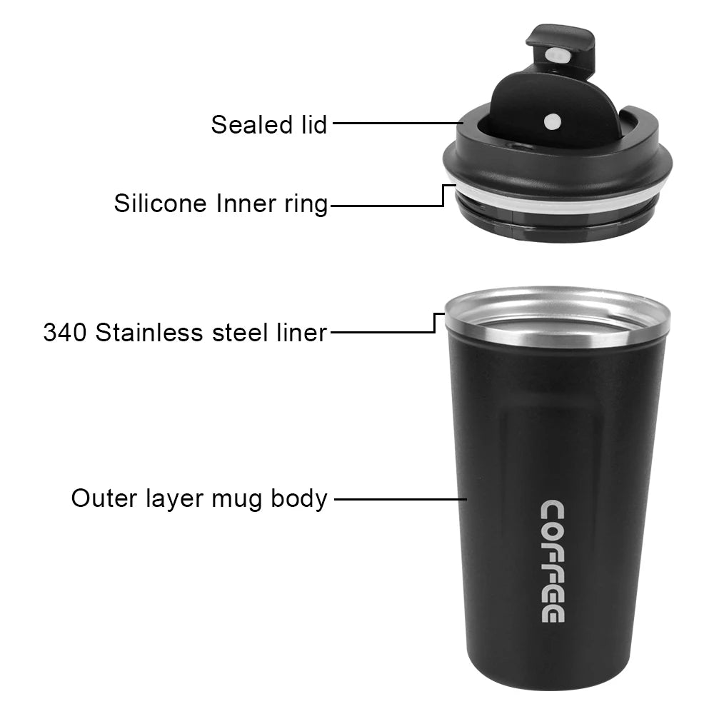 Isolierter Edelstahl Thermobecher 380ml oder 510ml