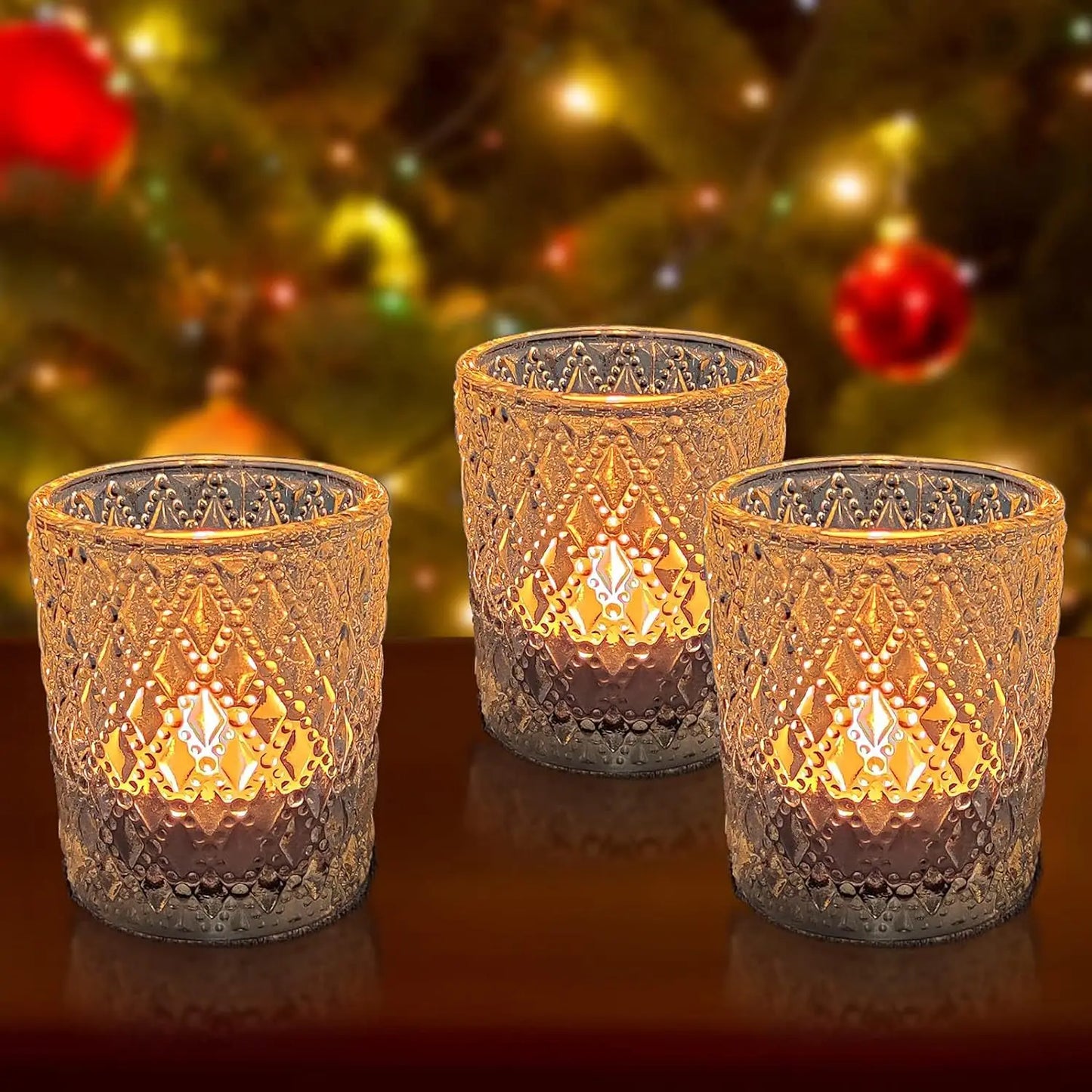 Kerzenhalter Glas Goldene Tasse Leuchter für Tischdeko und Geschenk