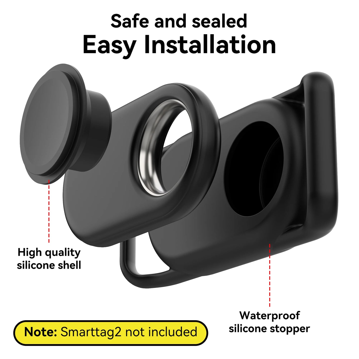 2er-Pack wasserdichte Silikonhüllen für Samsung Galaxy SmartTag2 – Ideal für Haustierhalsbänder