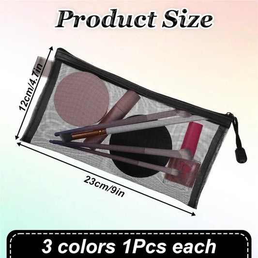 3er-Pack Netztaschen mit Reißverschluss zum organisierten Verstauen im Alltag