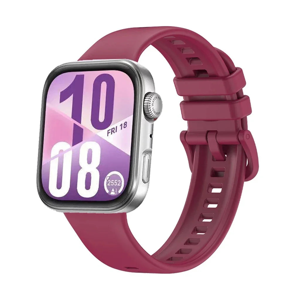 Atmungsaktives Sport-Silikonarmband mit bunter Metallschnalle für Watch Fit 3/4/4 Pro