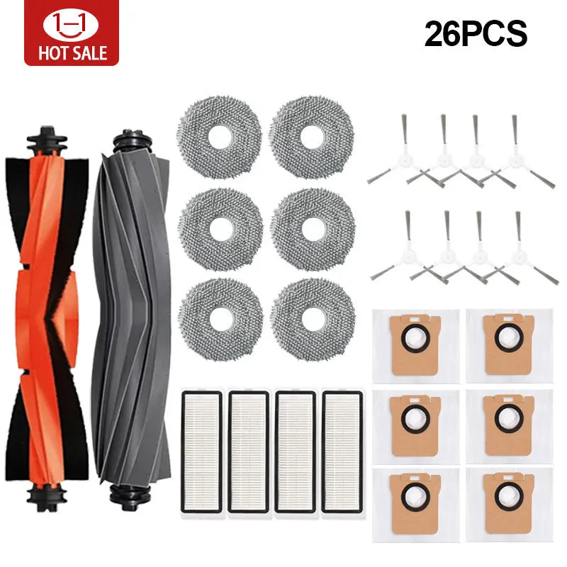 Effiziente Ersatzteile für Robot Vacuum X20+: Staubbeutel, Bürste - HEPA-Filter Set