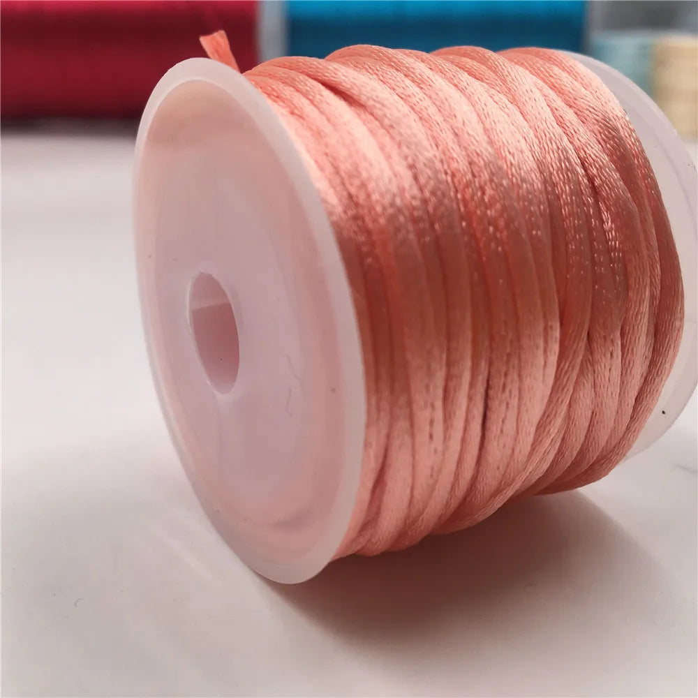 2mm Satinband geflochten Seide Makramee Seil für DIY Armbänder