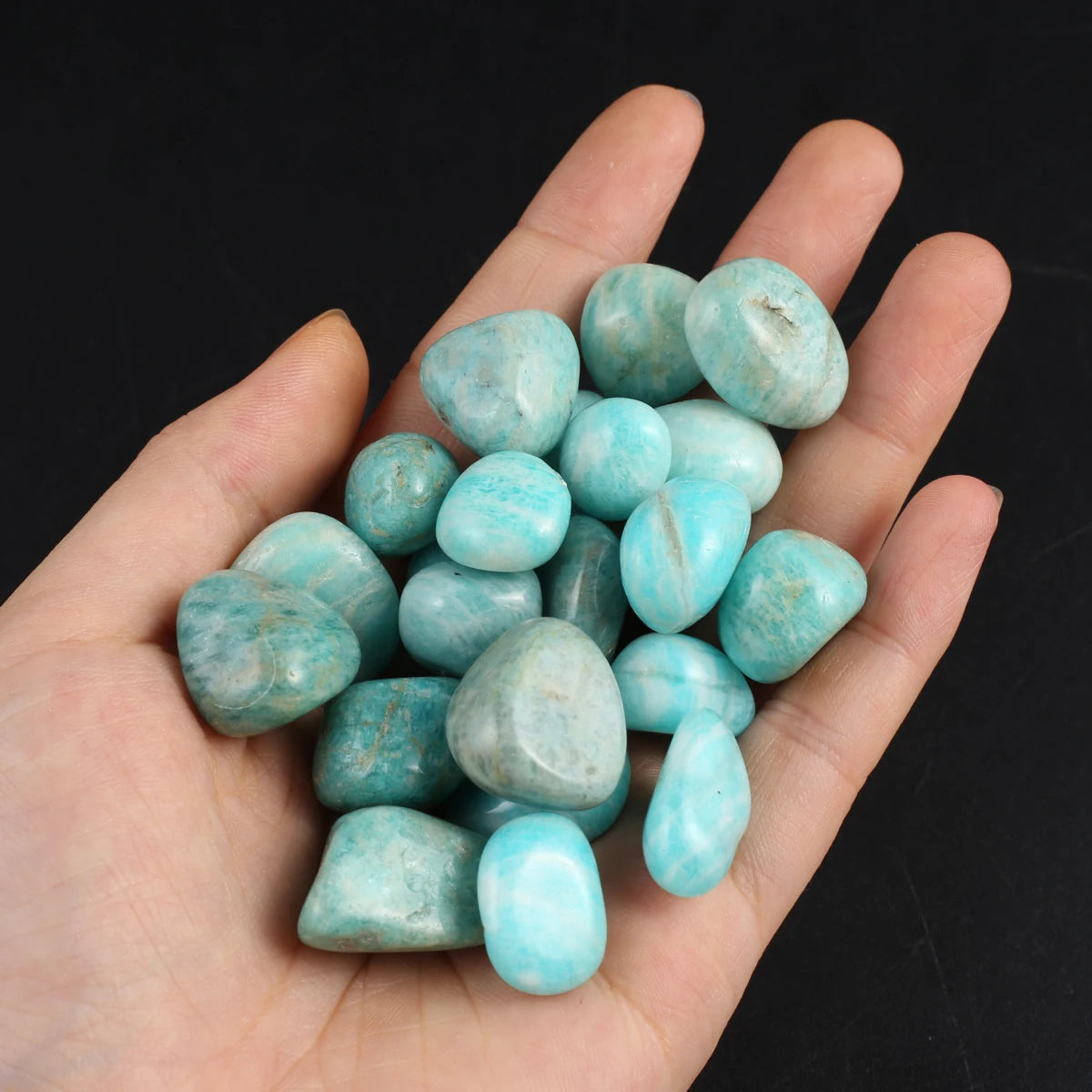 10er Set Polierte Natursteine für Heim und Aquarium