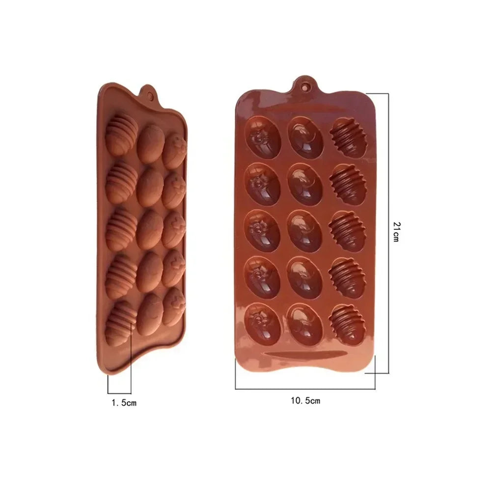 Ostereier Silikonform | 15er Hohlräume für Backen - Schokolade