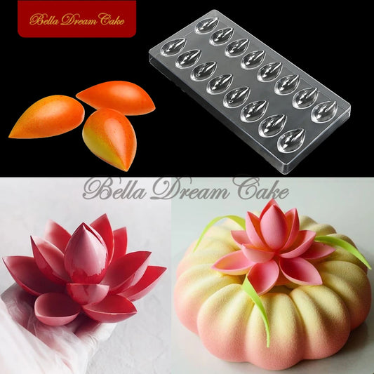 16 Löcher Lotus Wassertropfen Form aus lebensmittelechtem PET für Desserts