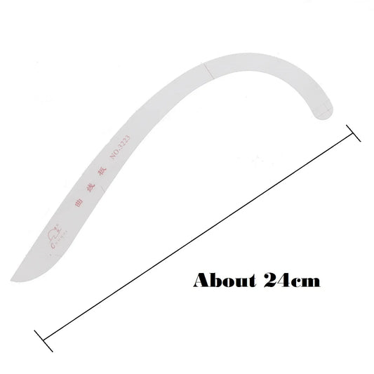 Mini gebogenes Lineal für Nähen und Textildesign aus Kunststoff