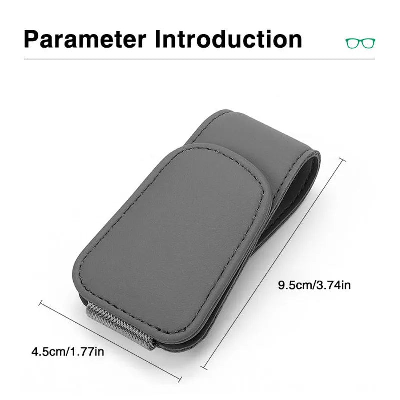 Multifunktionaler Leder Brillenhalter mit Magnet für Auto-Sonnenblende – sicher - stilvoll