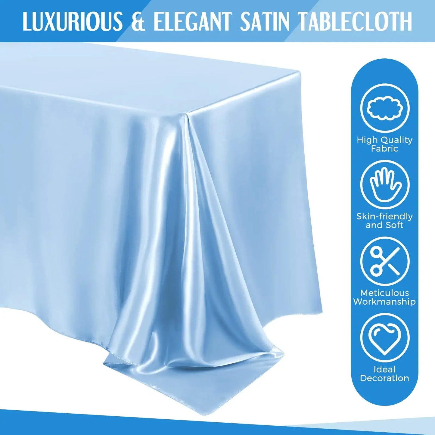 Rechteckige Hochzeitssatin Tischdecke Große Glatte Satin Tischdecke Für Feiern