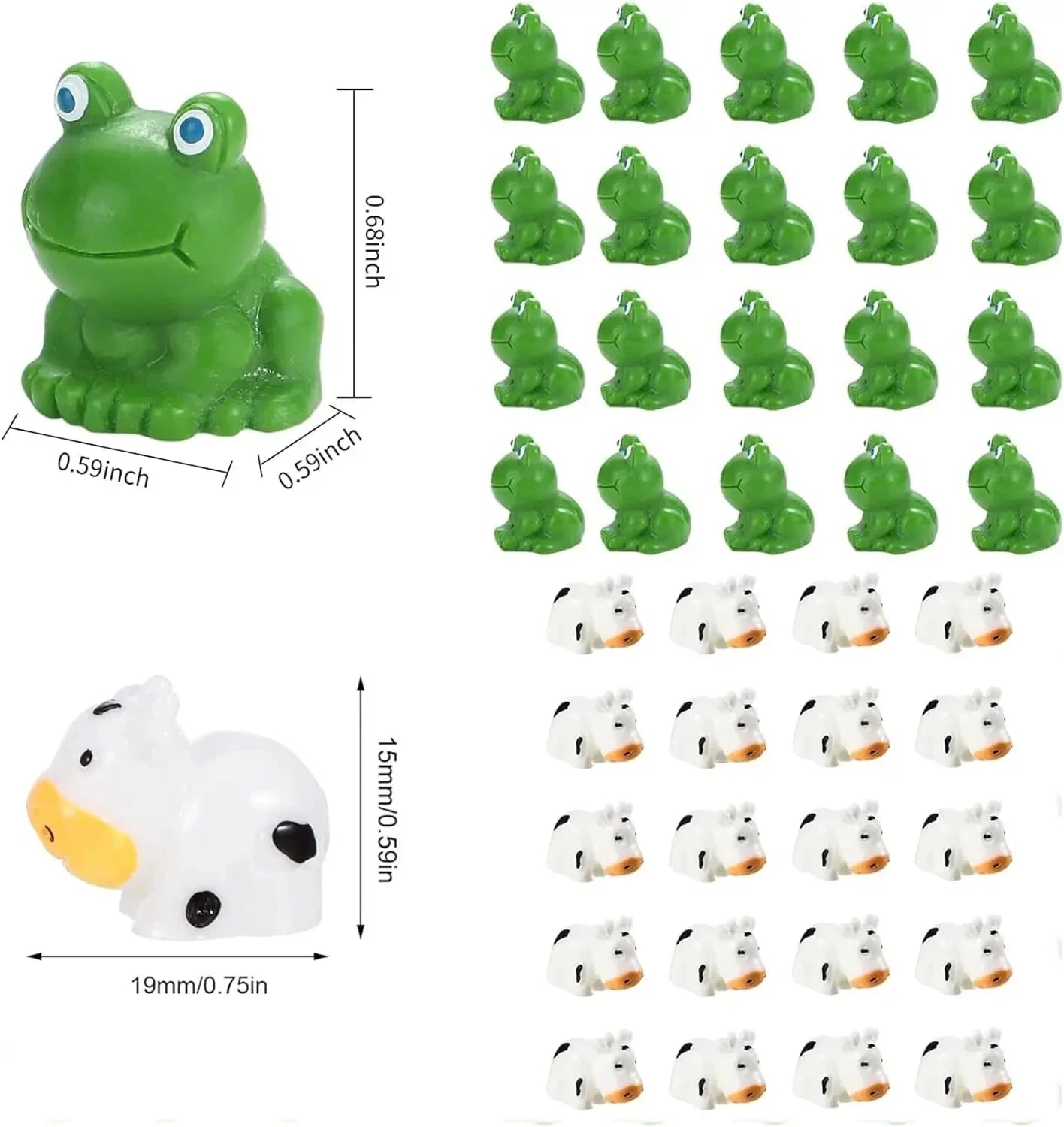 50-teiliges Set Mini Harz-Enten und Tiere für DIY Handwerk und Dekor