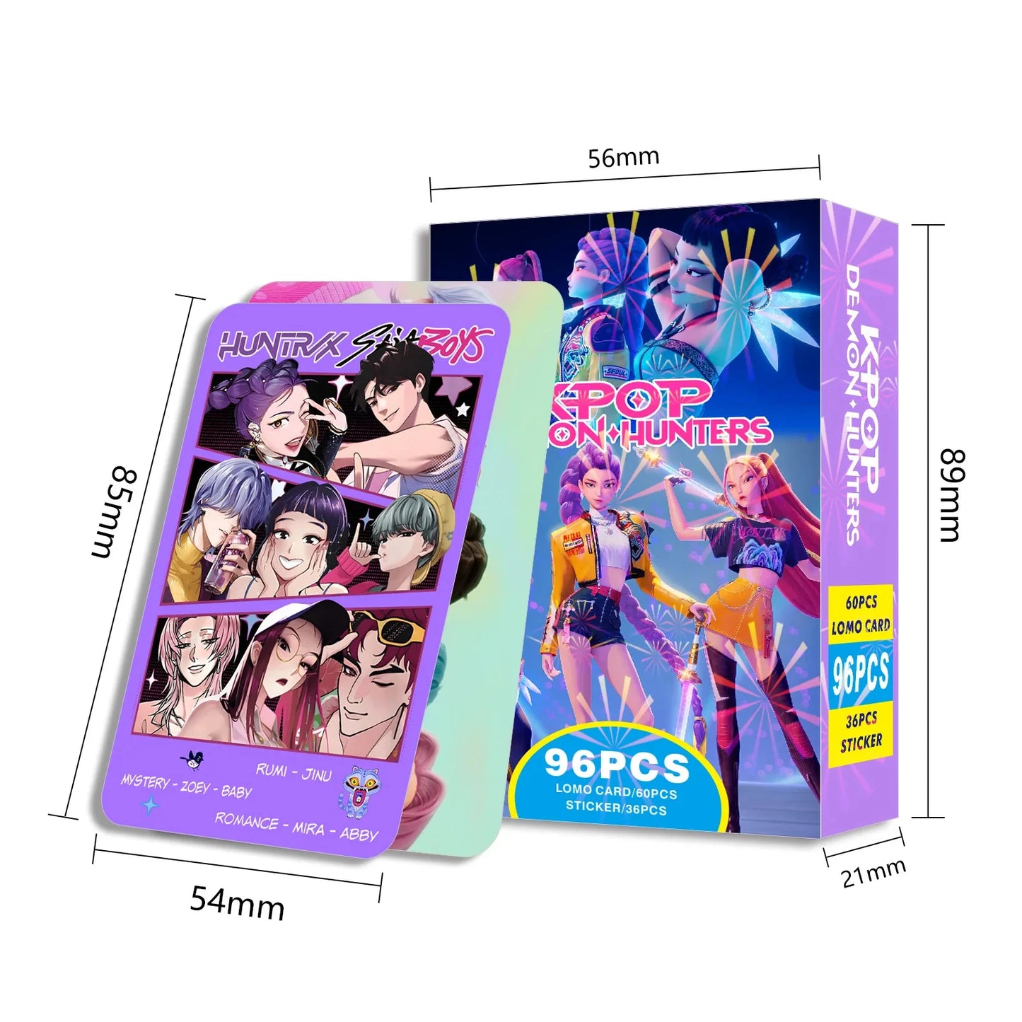96-teiliges Anime Kpop Devil Hunter Karten Set mit Holographie