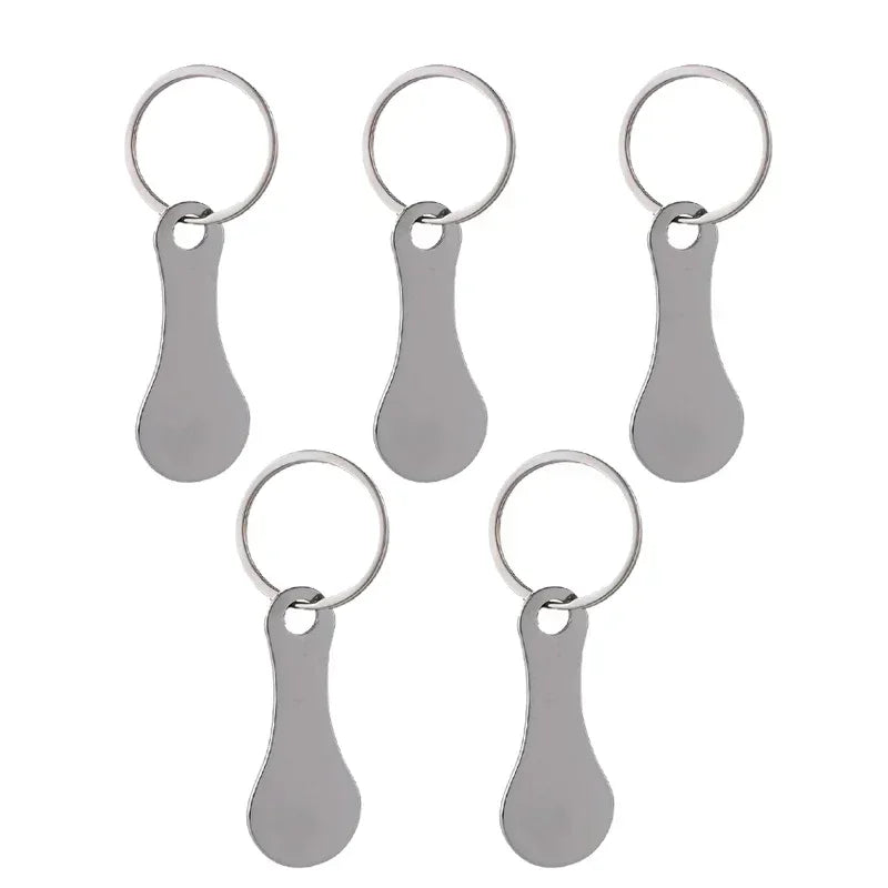 Praktischer Einkaufswagen-Token Schlüsselanhänger aus Aluminium, 1-5 Stück in Silber - Schwarz