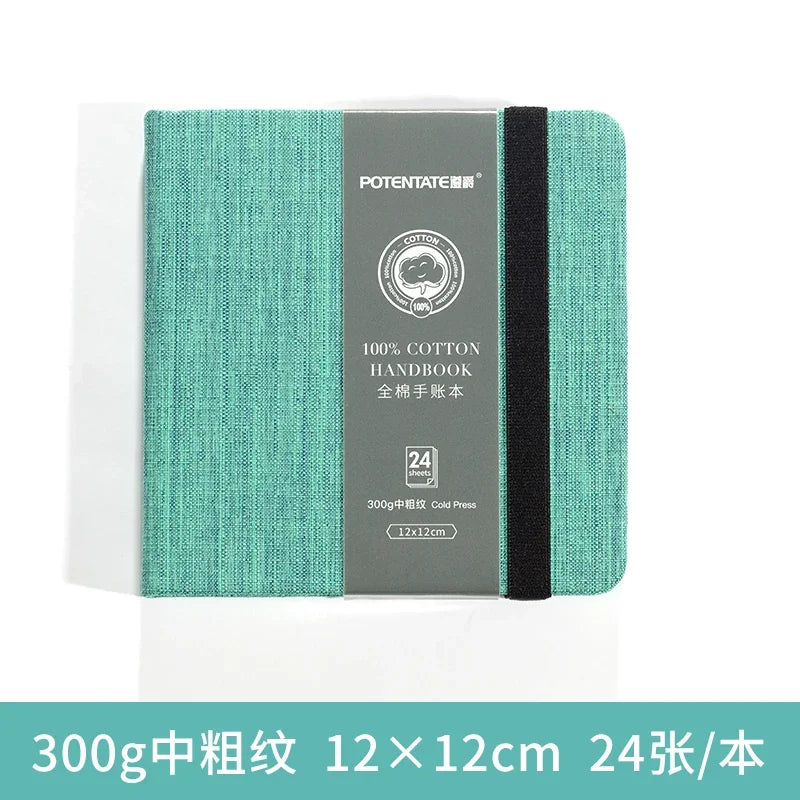 Kreatives Aquarellskizzenbuch 24 Blatt 300g Baumwolle, quadratisch 12x12 cm