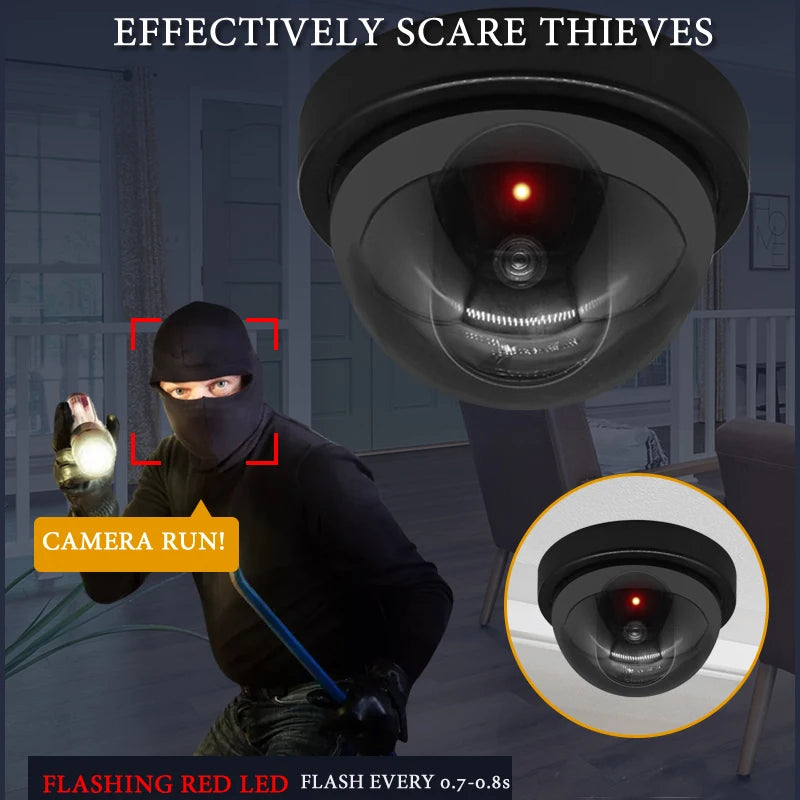 Realistische schwarze Dummy CCTV-Kamera mit blinkender LED – Abschreckung pur