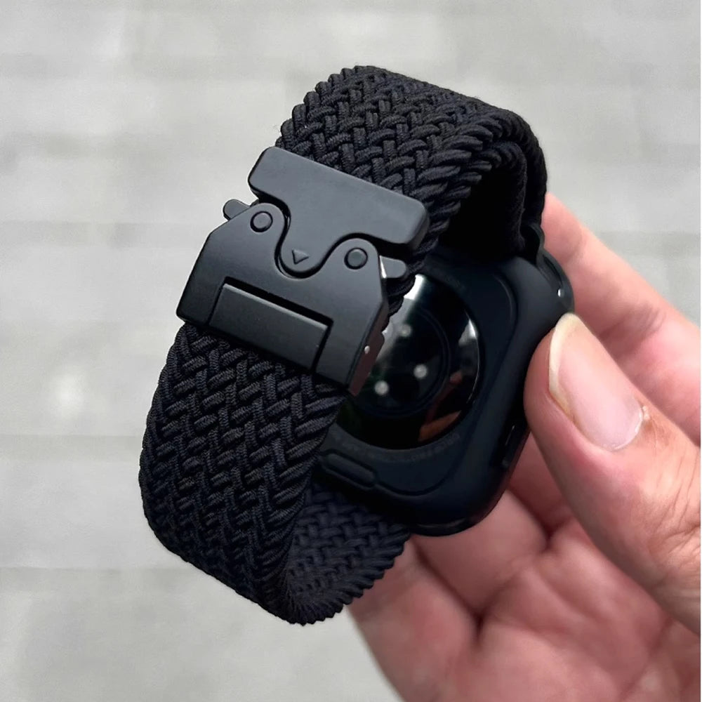 Geflochtenes Nylon Uhrenarmband Sport Ersatz für 41-49 mm Smartwatch
