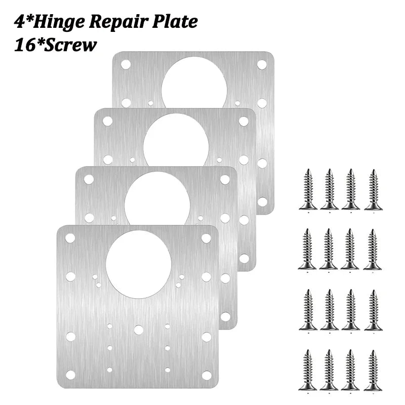 Robustes Edelstahl Scharnier Reparatur Kit mit Schrauben – 9x9 - 9x5 cm