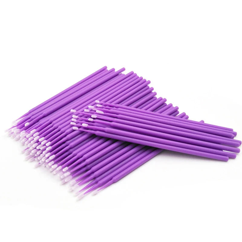 Präzise Mikrobürsten 100er Set – Bunte Nylongriffe für Make-up - Wimpern