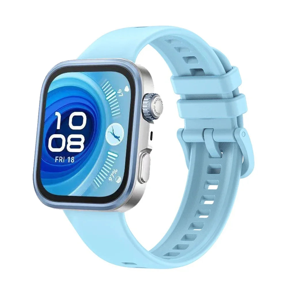 Atmungsaktives Sport-Silikonarmband mit bunter Metallschnalle für Watch Fit 3/4/4 Pro