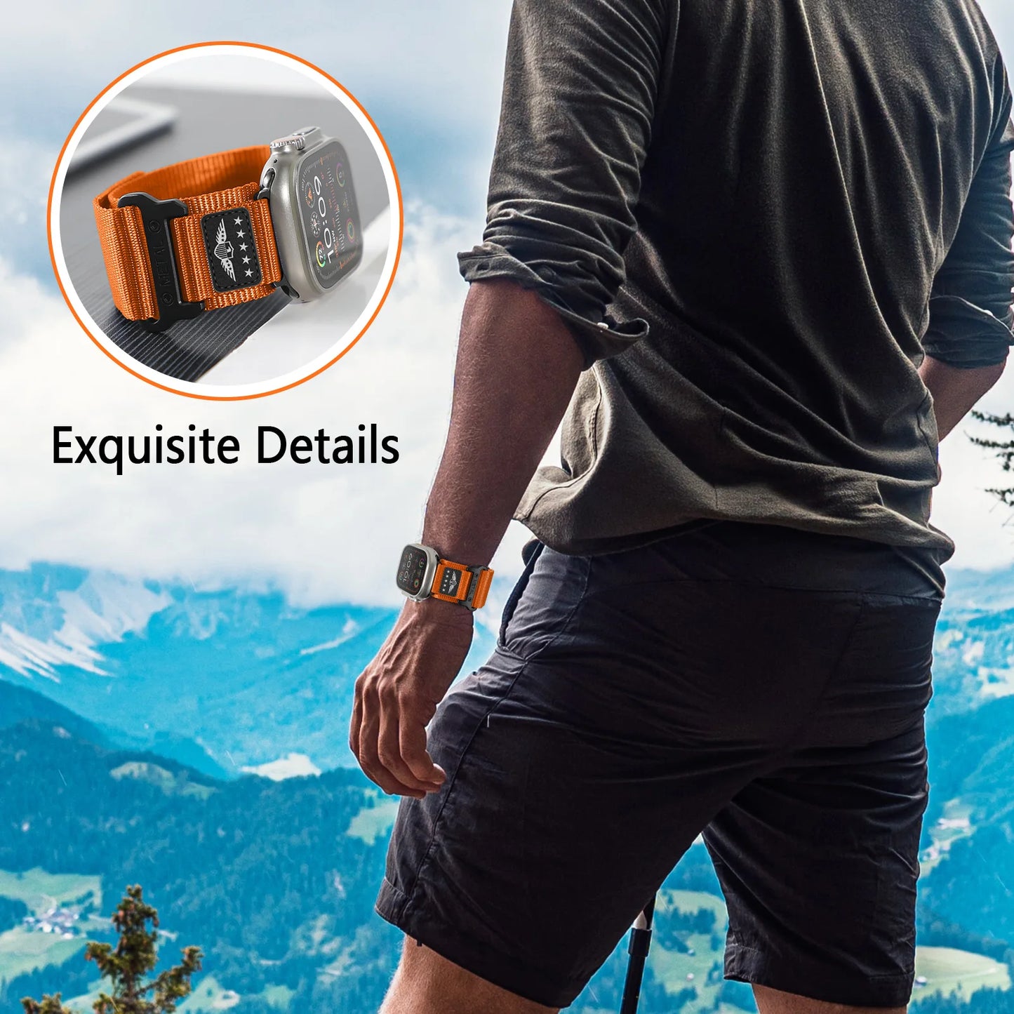 Sportliches Nylonarmband für Smartwatches in verschiedenen Größen