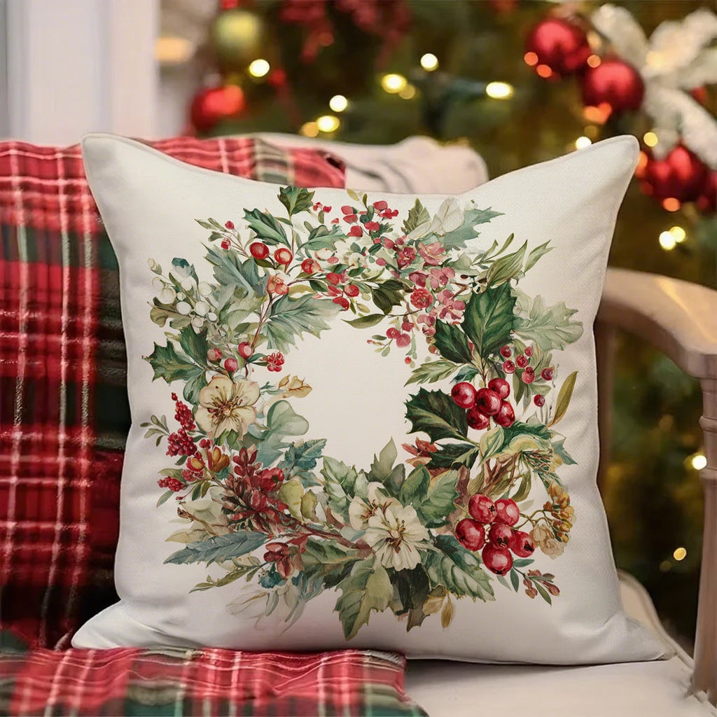 Festlicher Kissenbezug mit Weihnachtsbaum Muster für Ihr Zuhause