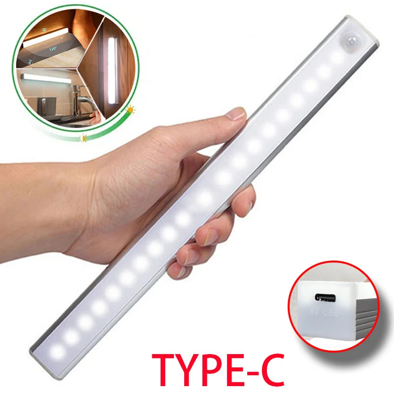 Bewegungsmelder LED Nachtlicht kabellos mit Typ C USB zum Aufladen