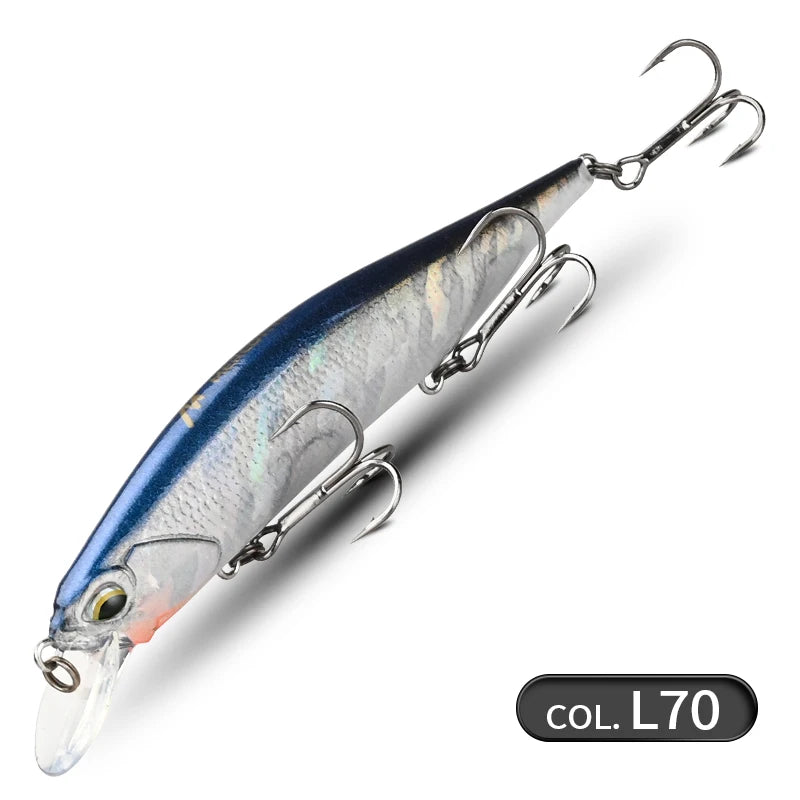 Realistischer Jerkbait Wobbler 110mm 17g mit 3 starken Haken, 12 Farben