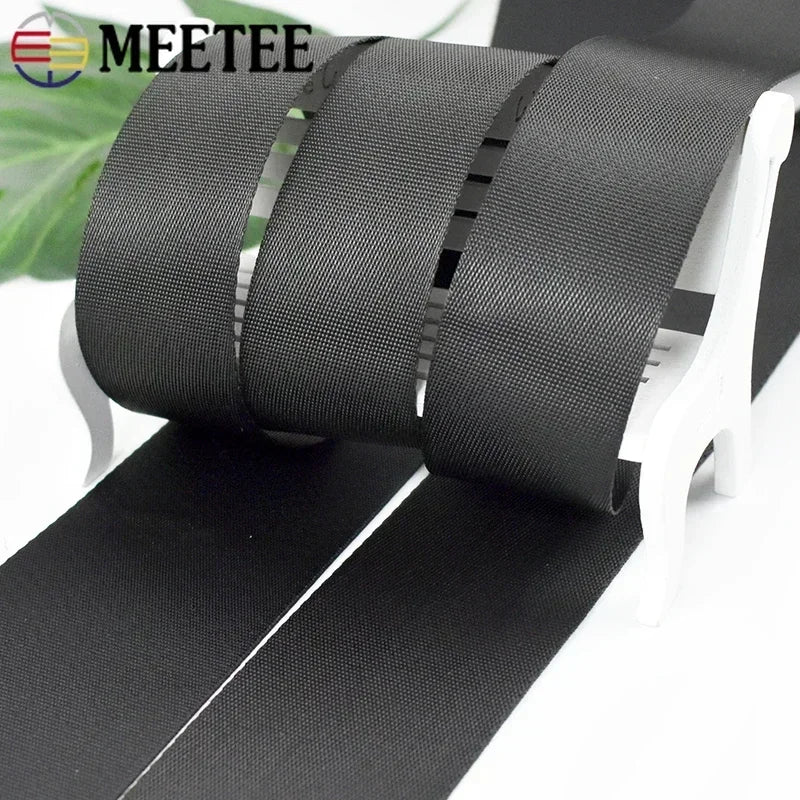 5m Schwarz Nylon Gurtband 10-100mm für Rucksack, Gürtel, DIY Nähen