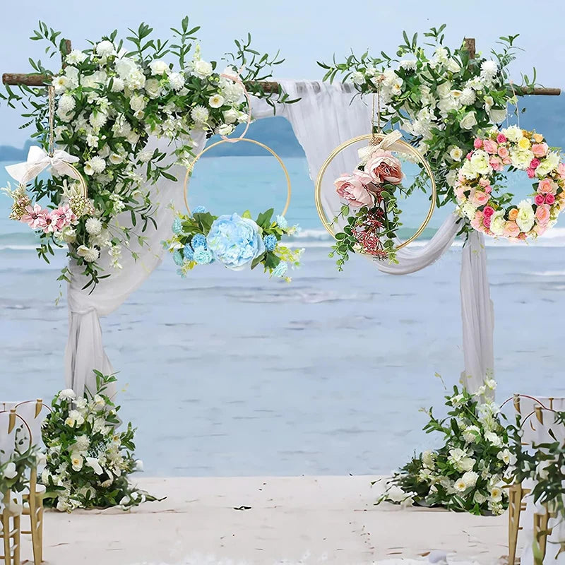 Natürliches 2er Bambus-Ring Set in 5 Größen – Perfekt für DIY Blumenkränze - Deko