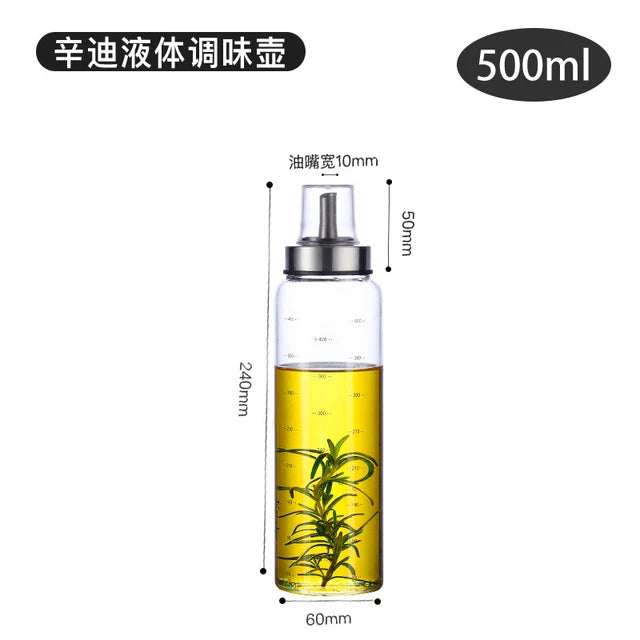 Präziser Dosiergenuss: Umweltfreundliche Glas-Ölflasche 180/300/500ml für Küche